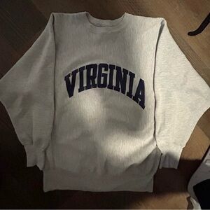 Champion Gray Crewneck Sweater with Virginia Print